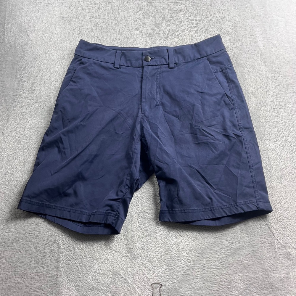 Lululemon Commission Short 7 Navy Blue Mens Technical Chino Shorts Size 32
